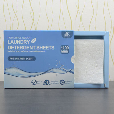 Écologique biodégradable jetable en forme solide bandes de lavage de linge Les feuilles de détergent
